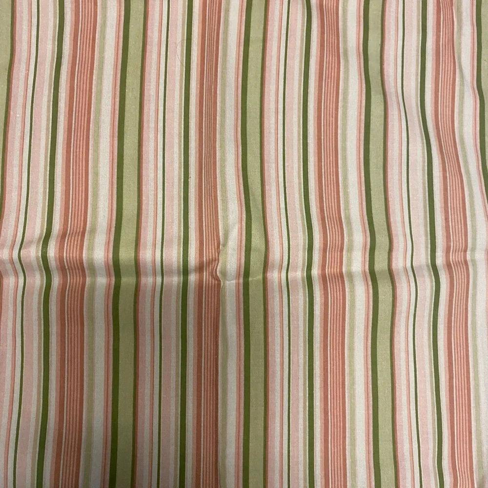 Striped Ruffled 2 Pillowcase - Pink & Green Earth Tone Retro